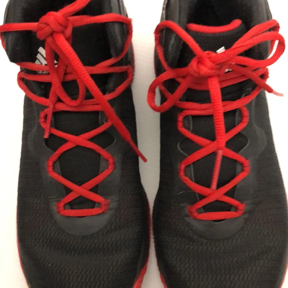 ADIDAS RED BLACK BASKETBALL SNEAKERS MENS SIZE 8